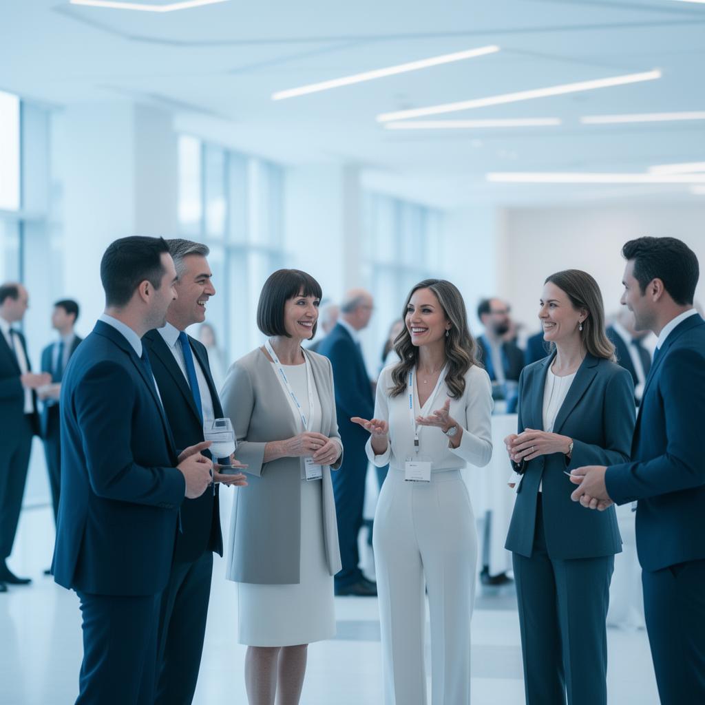 Profissionais em ambiente de networking
